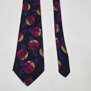 Perry Ellis Portfolio Silk Necktie Saturn Planets